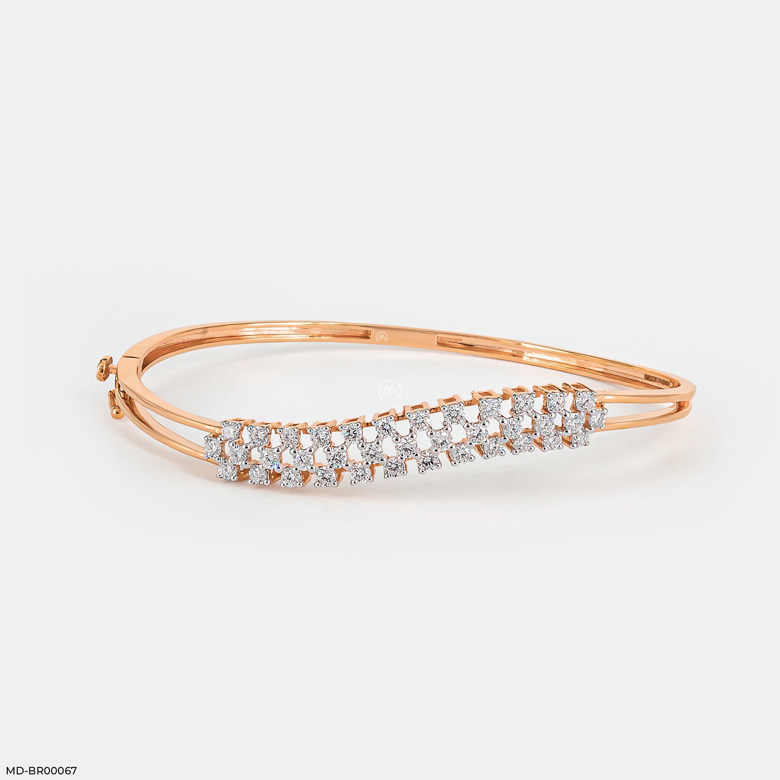 Wave Diamond Bracelet 14K Rose Gold