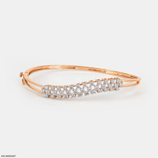 Wave Diamond Bracelet 18K Rose Gold