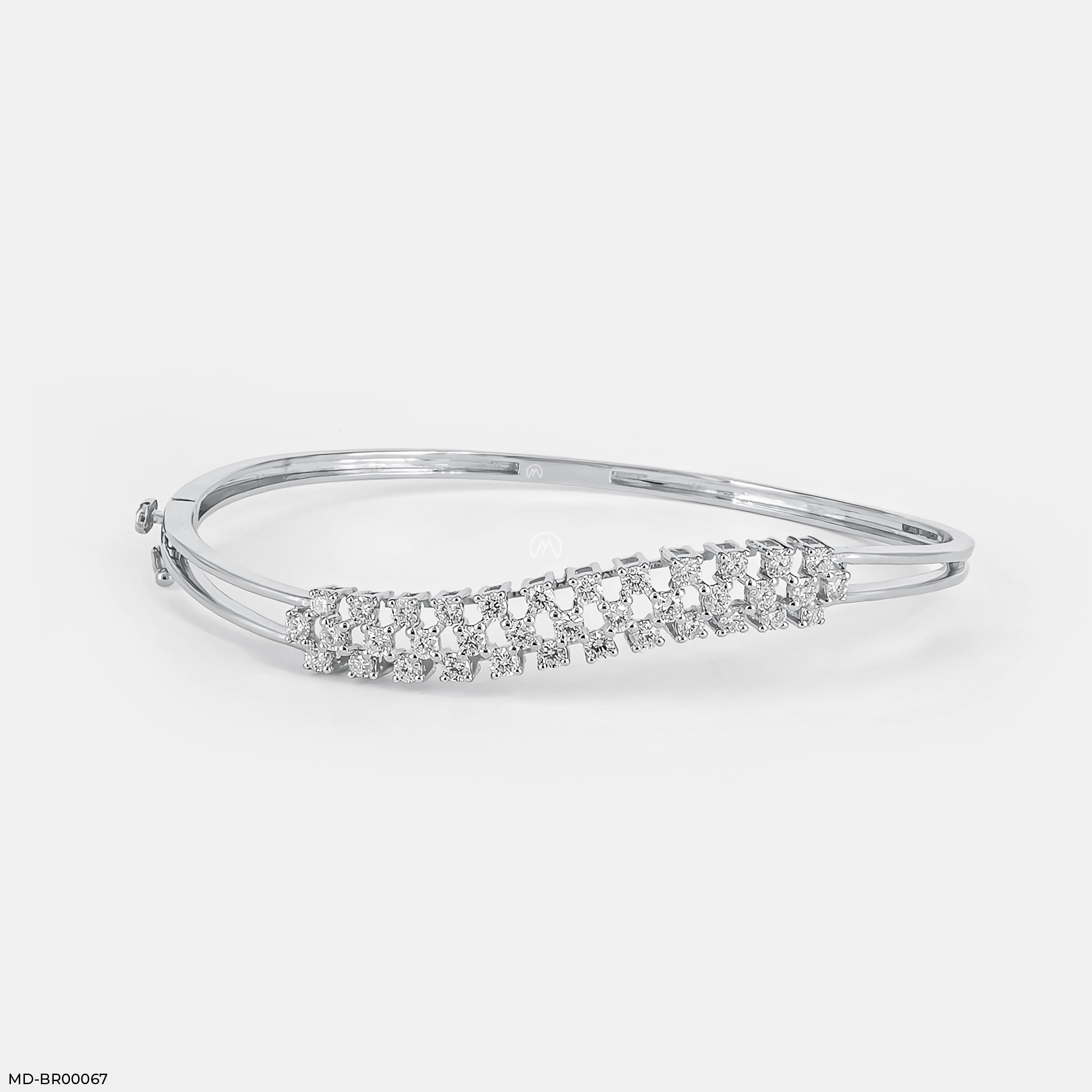 Wave Diamond Bracelet 14K White Gold