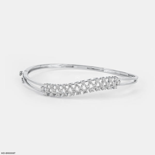 Wave Diamond Bracelet 14K White Gold
