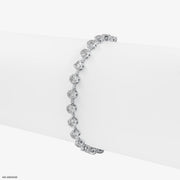 Hexagon Round Tennis Diamond Bracelets 14K White Gold