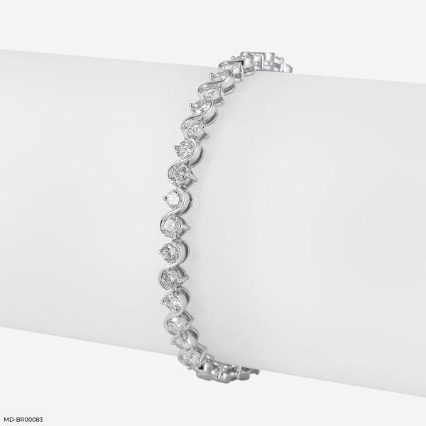 Sparkling Solitaire Tennis Bracelets 14K White Gold