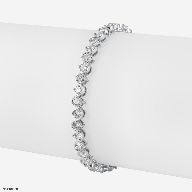 Sparkling Solitaire Tennis Bracelets 14K White Gold