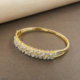 Multi-Shape Diamond Kada Bracelets 14K Yellow Gold