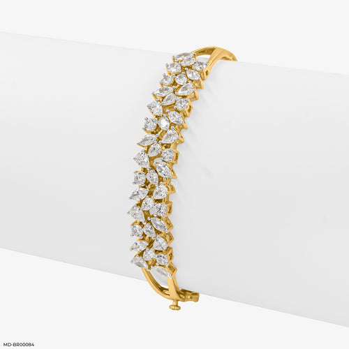 Multi-Shape Diamonds Bracelets 9K Yellow Gold