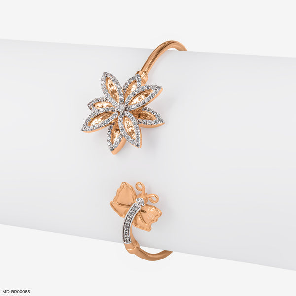 Lovely Leaves Diamond Tennis Bracelets 14K Rose Gold