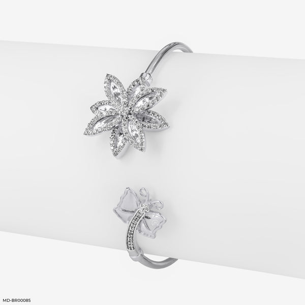 Lovely Leaves Diamond Tennis Bracelets 18K White Gold