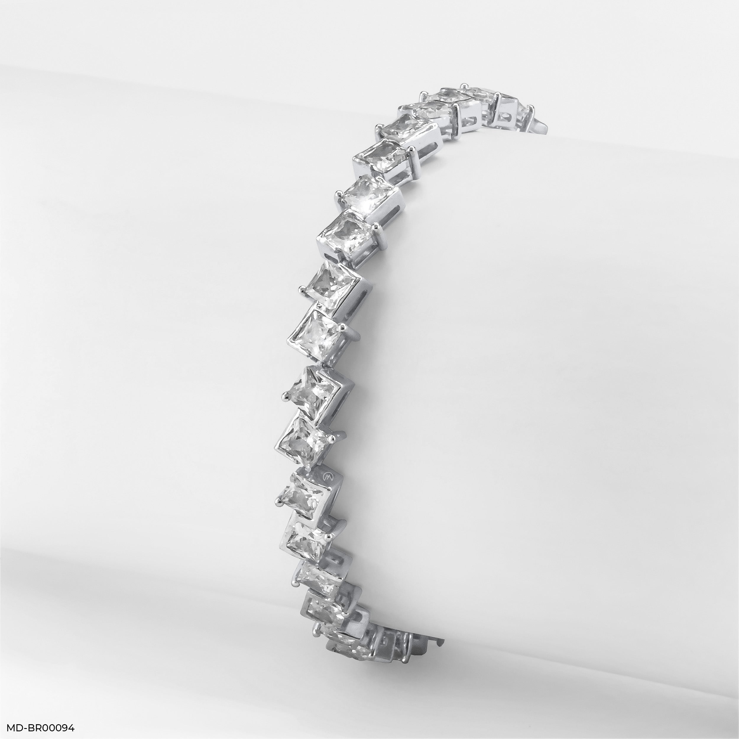 Half Tennis Princess Cut Solitaire Bracelet 14K Rose Gold