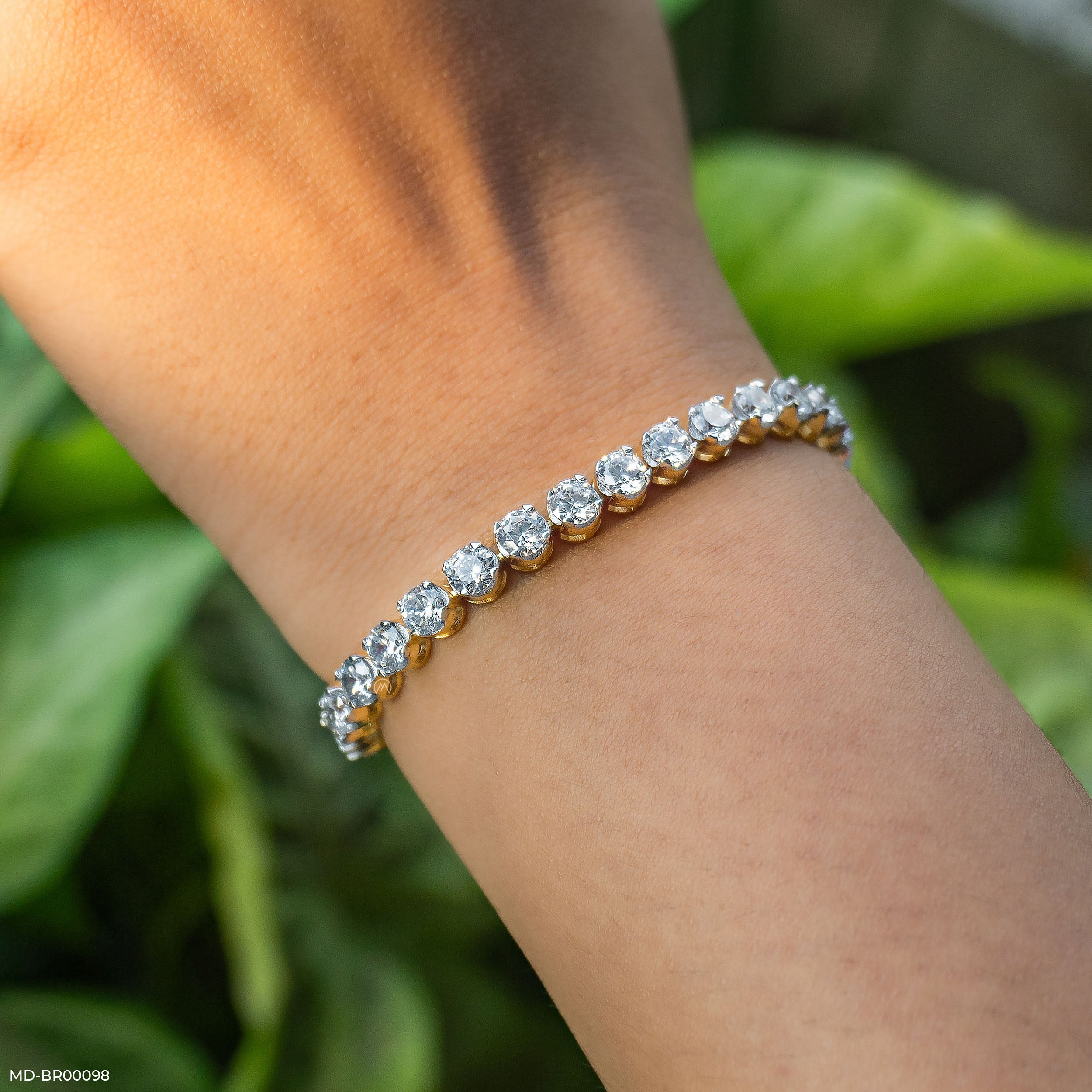 0.30 Carat Tulip Diamond Tennis Bracelet 14K White Gold