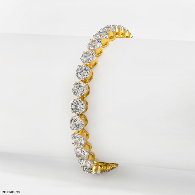 Tulip Diamond Tennis Daimond Bracelet 14K Yellow Gold