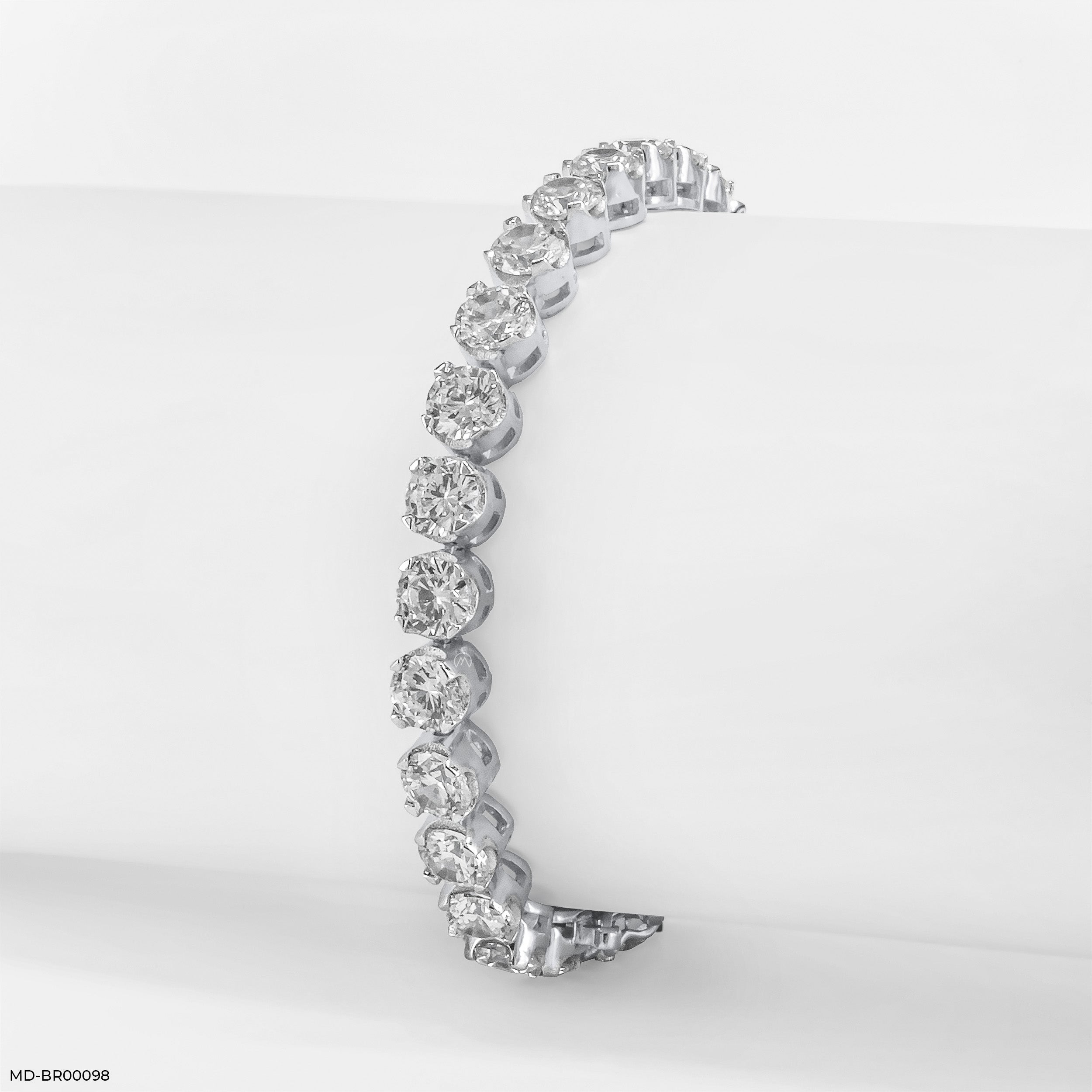 0.30 Carat Tulip Diamond Tennis Bracelet 14K White Gold