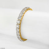 Square Link Diamond Eternity Bracelet 14K Yellow Gold
