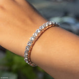 Square Link Diamond Eternity Bracelet 14K Yellow Gold
