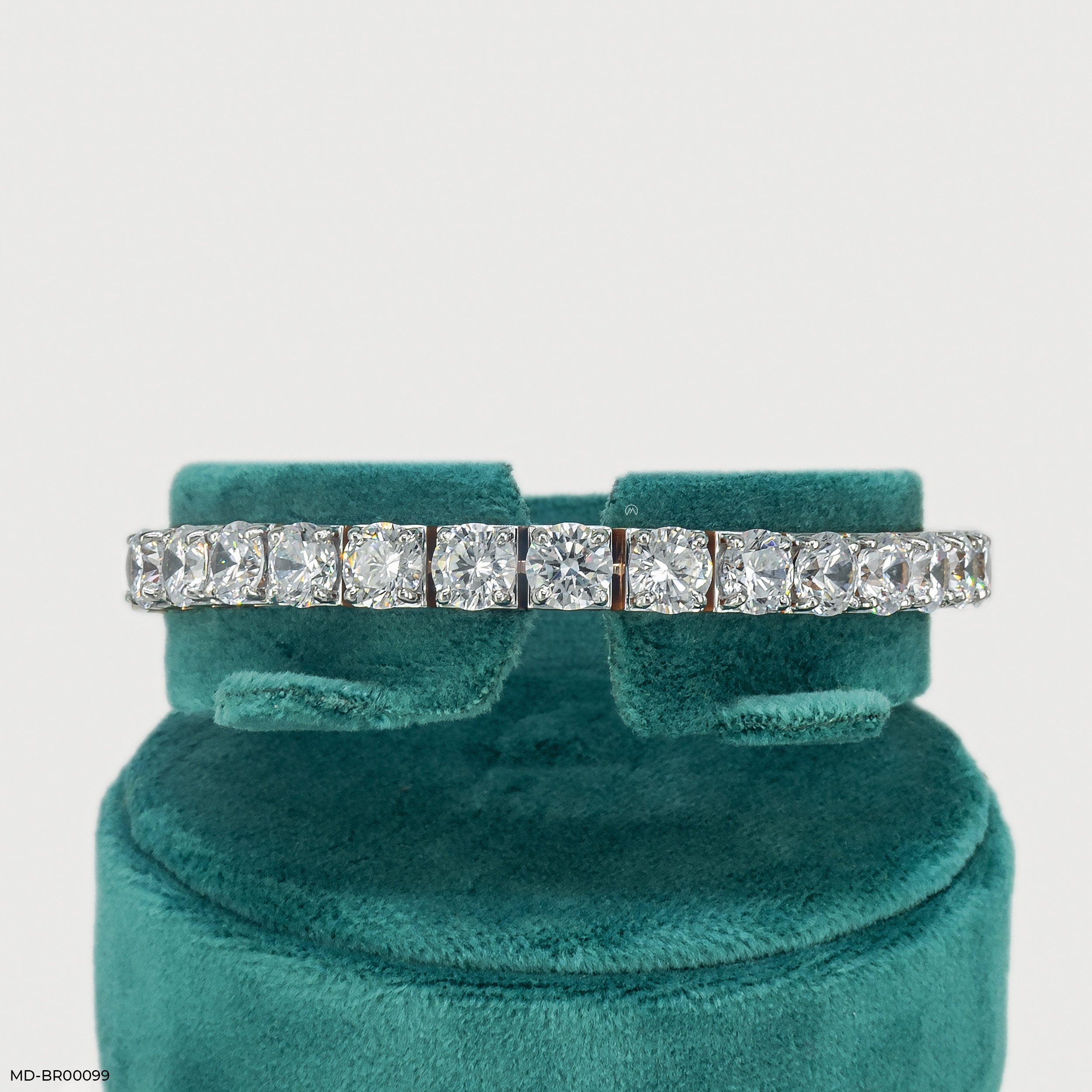 Square Link Diamond Eternity Bracelet 9K Rose Gold