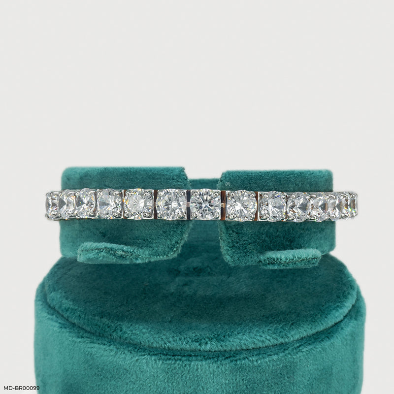 Square Link Diamond Eternity Bracelet 14K Yellow Gold