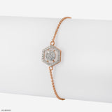 Hexagon Diamond Bracelets 14K Rose Gold