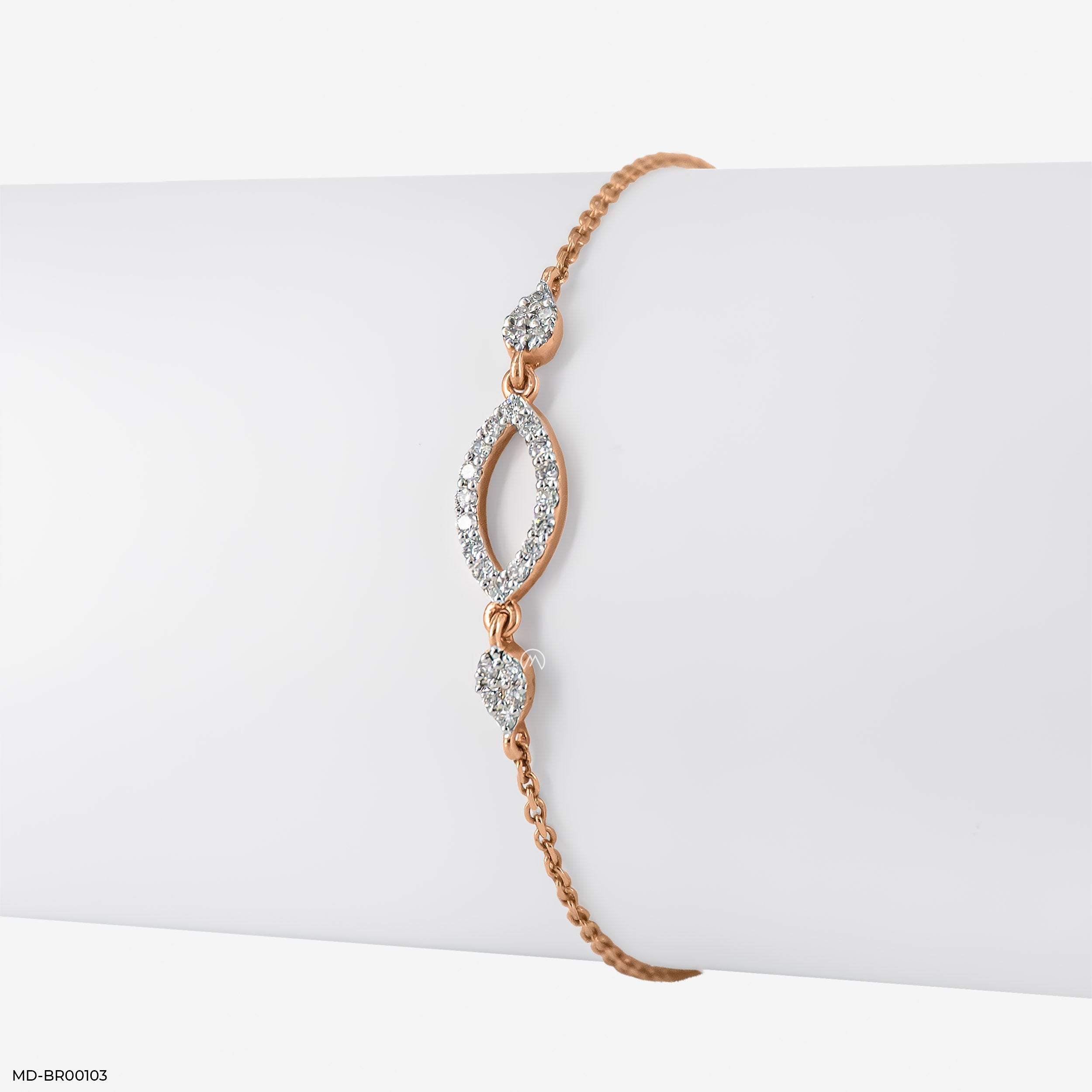 0.25 Carat Maruqise Link Diamond Bracelets 9K Rose Gold