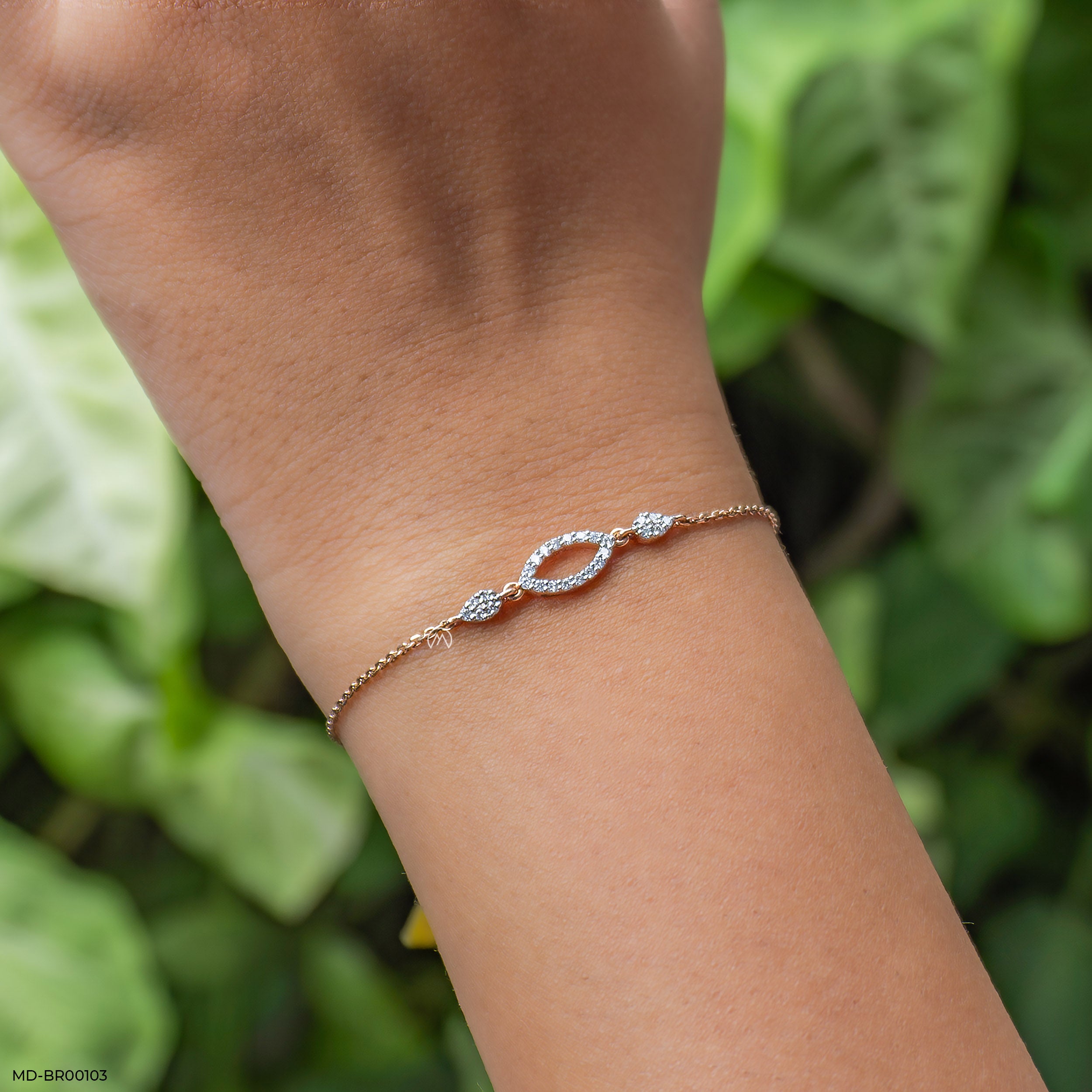 0.25 Carat Maruqise Link Diamond Bracelets 9K Rose Gold