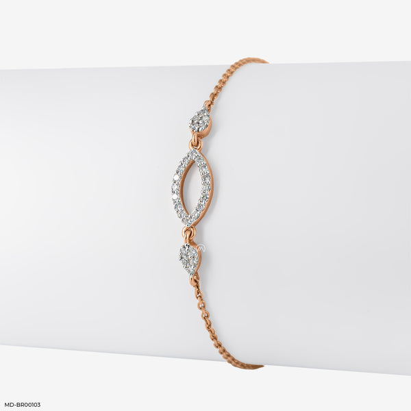 Marquise Link Diamond Bracelet t 14K Rose Gold