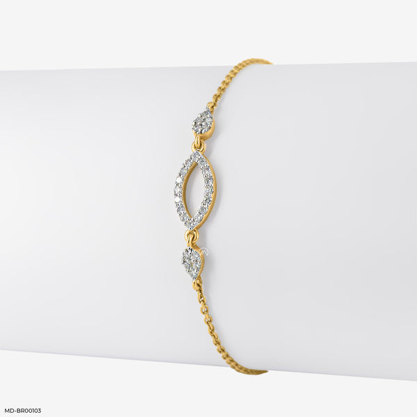 Marquise Link Diamond Bracelets 14K White Gold