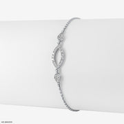 0.25 Carat Maruqise Link Diamond Bracelets 14K White Gold