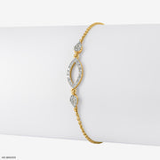 0.25 Carat Maruqise Link Diamond Bracelets 14K Yellow Gold
