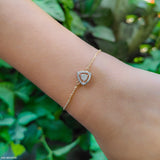Triangular Halo Diamond Bracelet 18K Yellow Gold