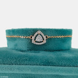 Triangular Halo Diamond Bracelet 18K Yellow Gold