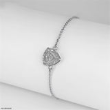 Triangular Halo Diamond Bracelet 18K Yellow Gold