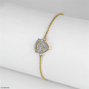 Triangular Halo Diamond Bracelet 14K Yellow Gold