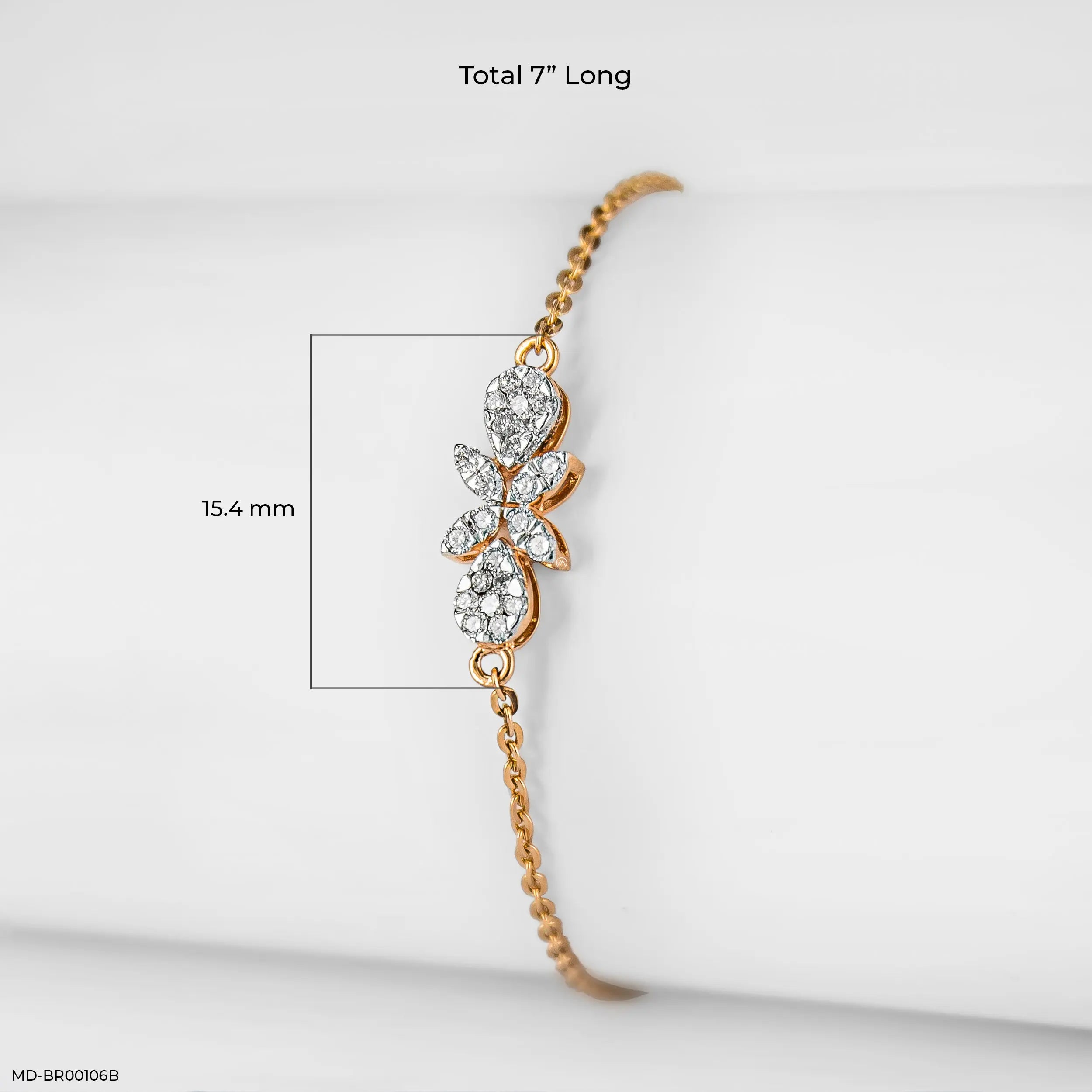 0.35 Carat Fragrant Flower Lab Diamond Bracelet 14K Rose Gold