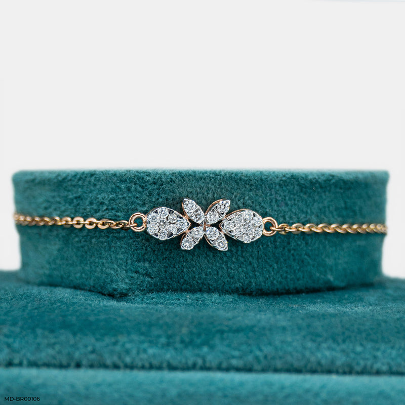 Fragrant Flower Diamond Bracelet 14K Rose Gold