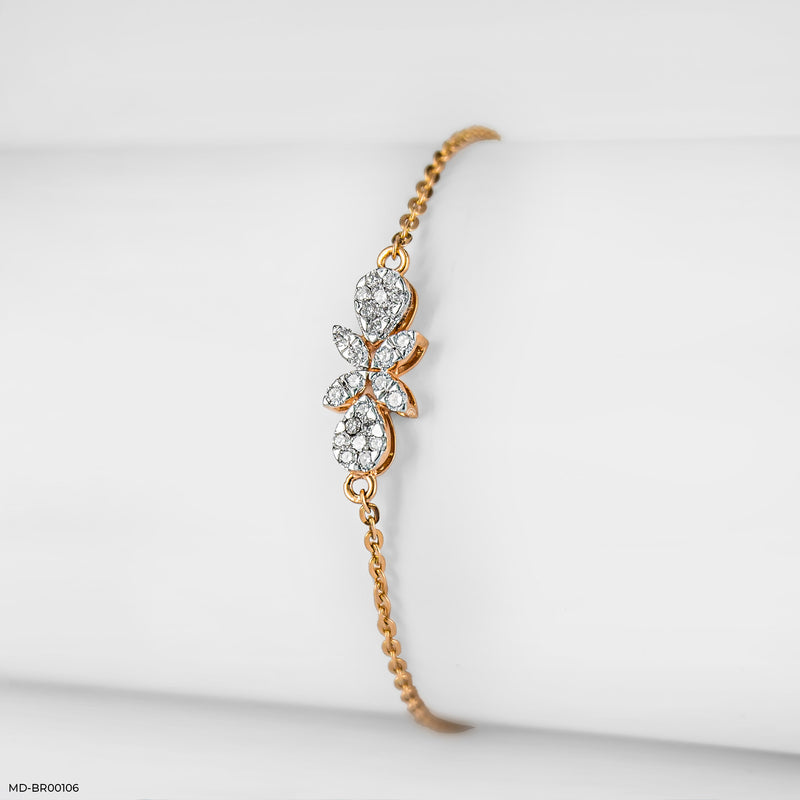 Fragrant Flower Diamond Bracelet 14K Rose Gold