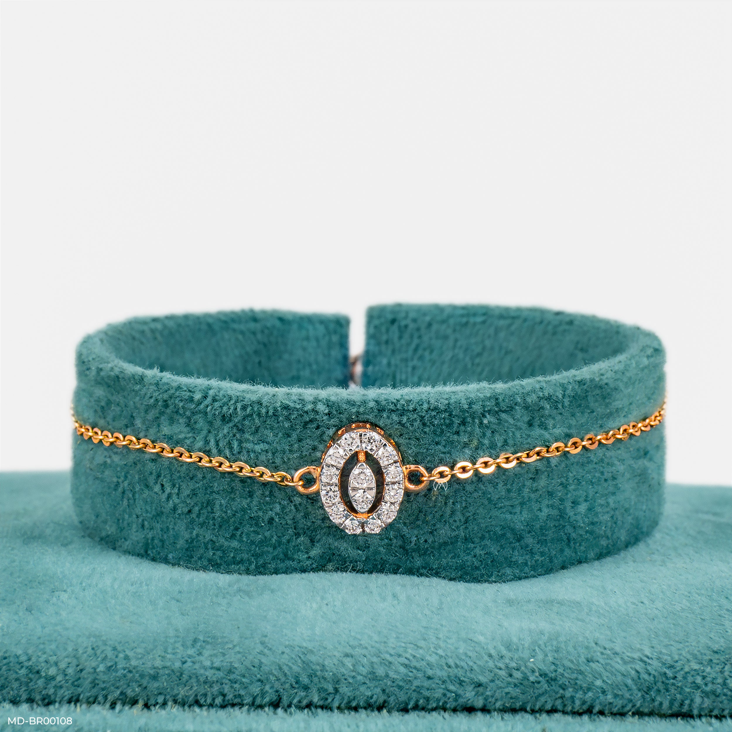 0.15 Carat Subtle Contour Lab Diamond Bracelet 14K Rose Gold