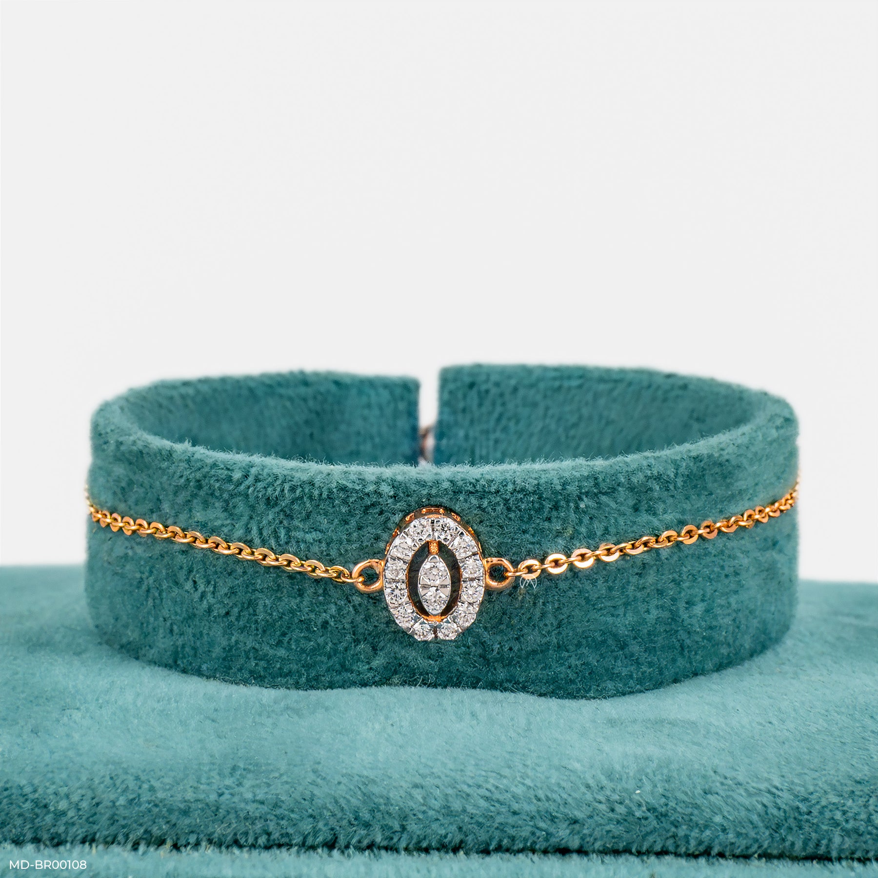 0.15 Carat Subtle Contour Lab Diamond Bracelet 14K Rose Gold