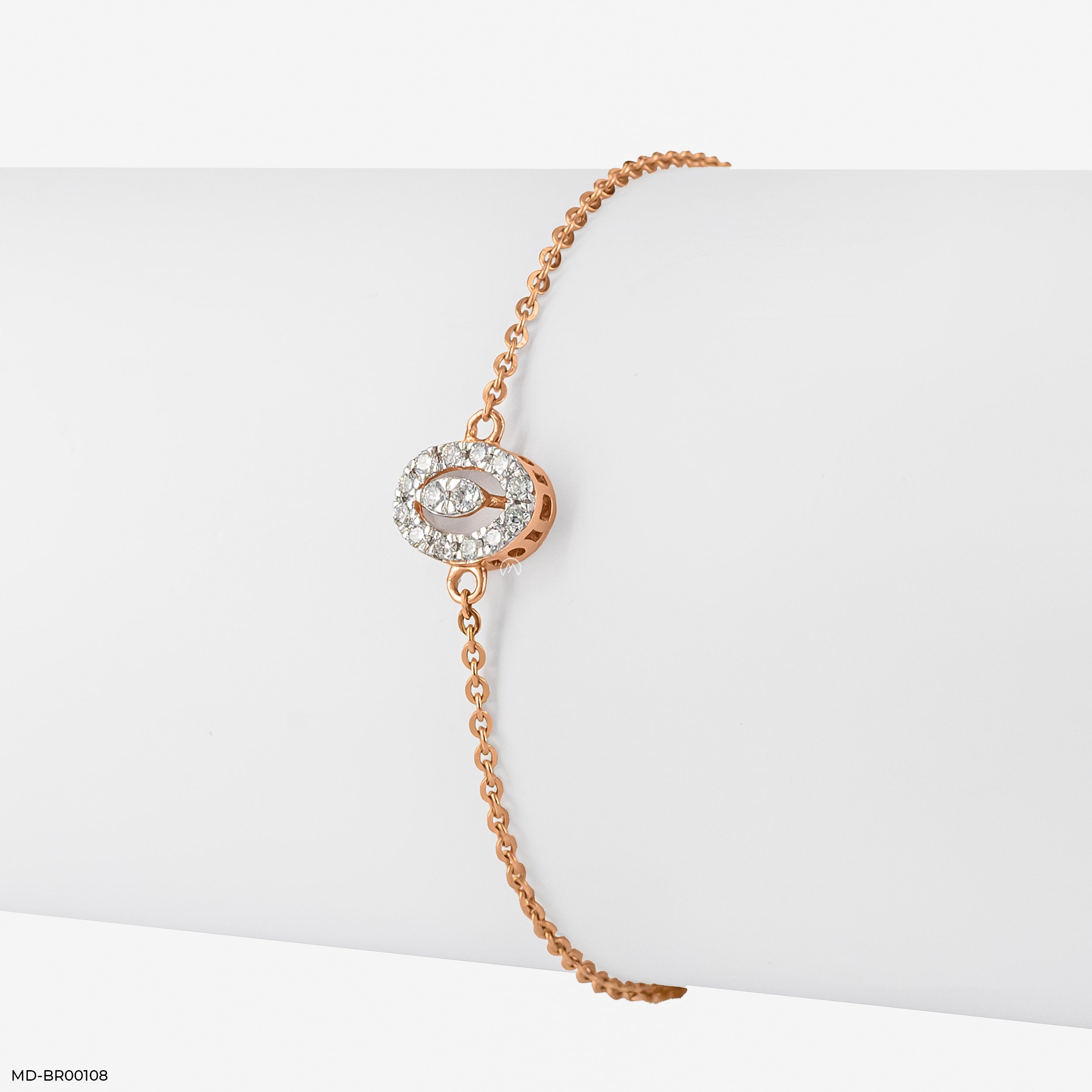 0.15 Carat Subtle Contour Lab Diamond Bracelet 14K Rose Gold