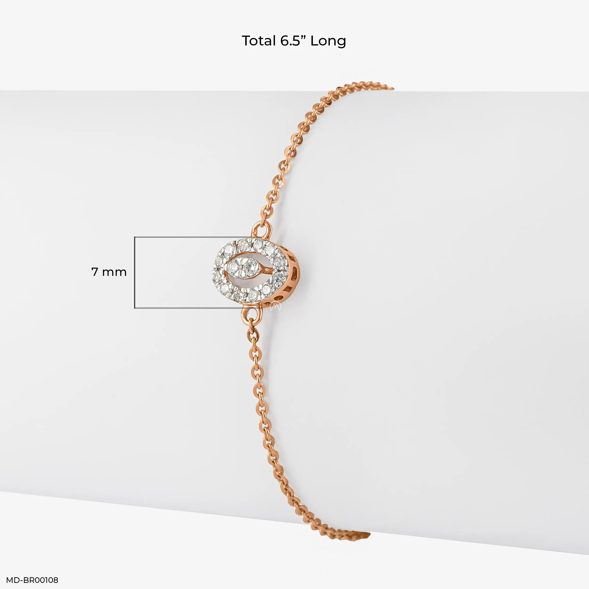 0.15 Carat Subtle Contour Lab Diamond Bracelet 14K Rose Gold
