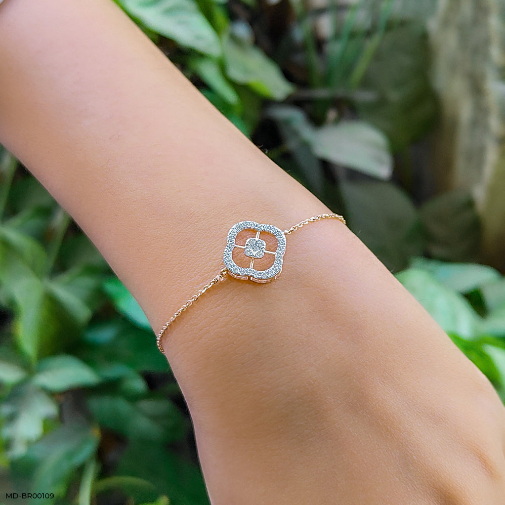 Framed Floret Diamond Bracelets 9K Rose Gold