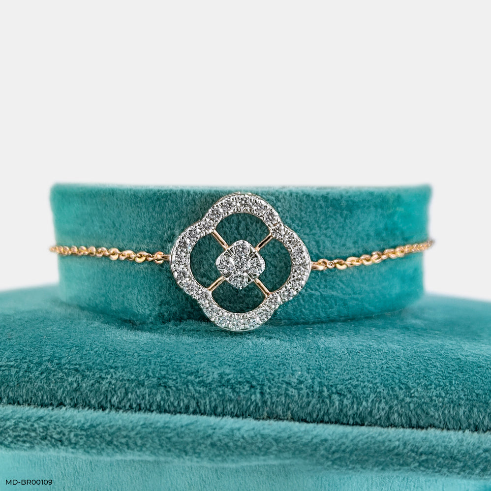 Framed Floret Diamond Bracelets 18K White Gold
