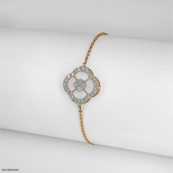 Framed Floret Diamond Bracelet 14K Rose Gold