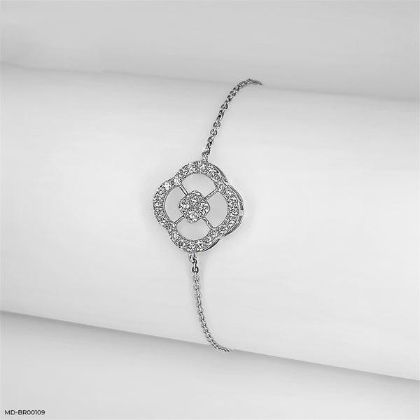 Framed Floret Diamond Bracelets 14K White Gold