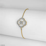 Framed Floret Diamond Bracelets 14K Yellow Gold