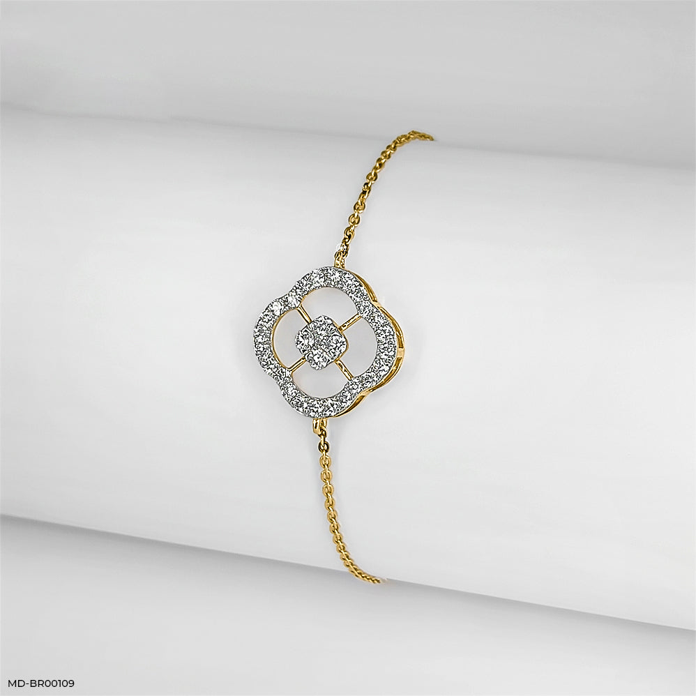Framed Floret Diamond Bracelets 18K White Gold
