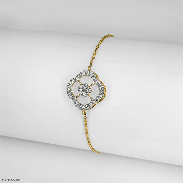 Framed Floret Diamond Bracelets 18K Yellow Gold