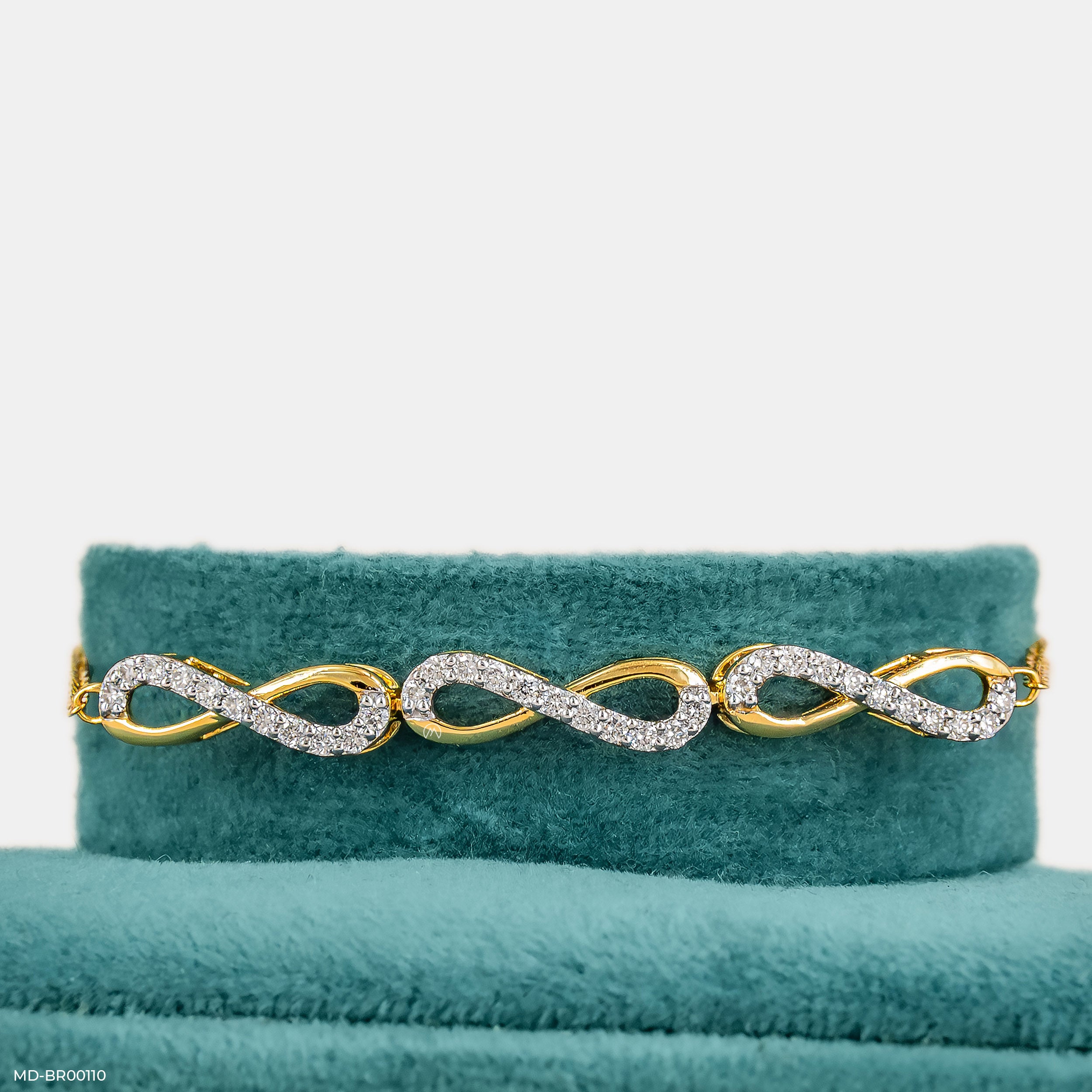 Infinity Wave Diamond Bracelet 14K Rose Gold