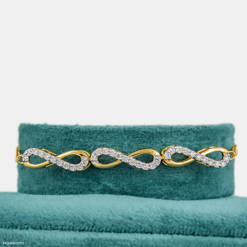 Infinity Wave Diamond Bracelet 18K Yellow Gold