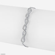 Infinity Wave Diamond Bracelet 14K White Gold