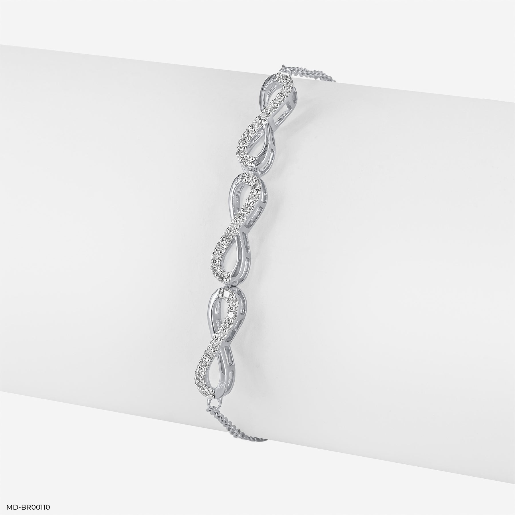 Infinity Wave Diamond Bracelet 14K Rose Gold