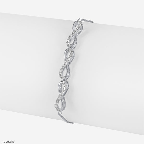 Infinity Wave Diamond Bracelet 18K White Gold