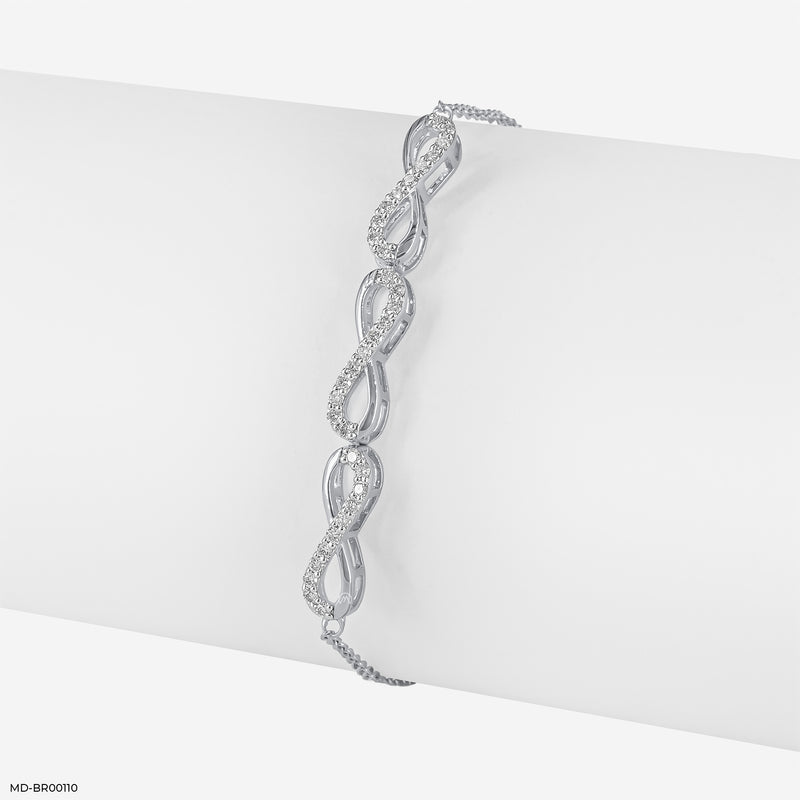 Infinity Wave Diamond Bracelet 18K Yellow Gold